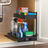 2-Tier Pull Out Under Sink Organizer with Sliding Tracks